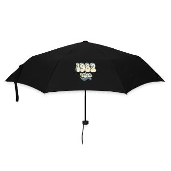 1982 Retro Geschenkidee - Regenschirm (klein) - Schwarz - Vorne