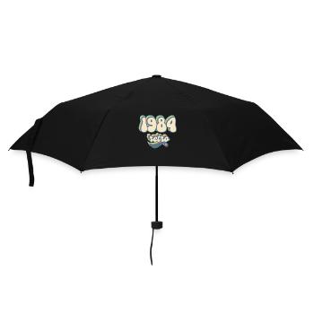 1984 Retro Geschenkidee - Regenschirm (klein) - Schwarz - Vorne