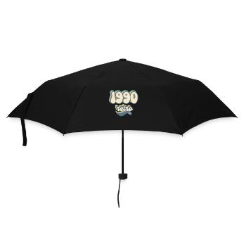 1990 Retro Geschenkidee - Regenschirm (klein) - Schwarz - Vorne