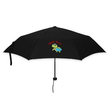 Joyful Cartoon Frog Surfing, Ready for Waves - Umbrella (small) - black - Front