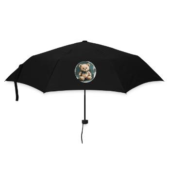 Ours en peluche élégant : Nostalgie câline ! - Parapluie standard - noir - Devant