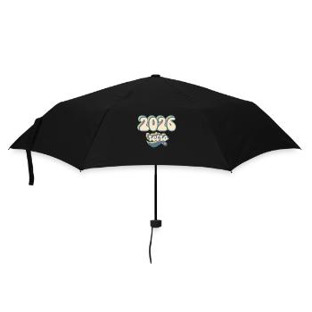 2026 Retro Geschenkidee - Regenschirm (klein) - Schwarz - Vorne