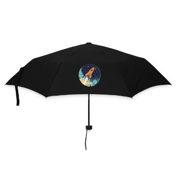 Rakete ins Unbekannte: Aufbruch zu neuen Welten! - Regenschirm (klein) - Schwarz - Vorne