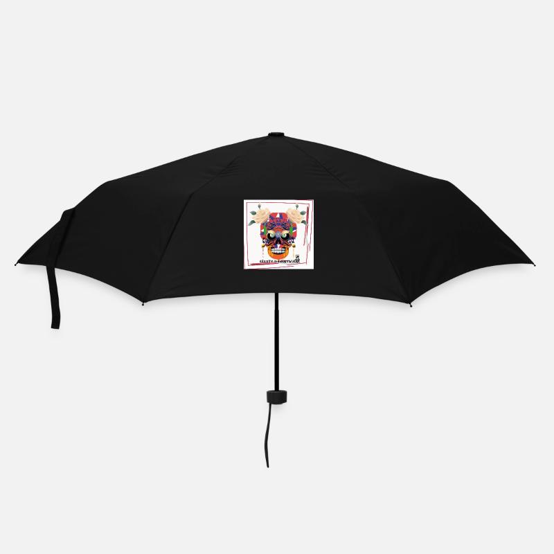 white skull 3 - Umbrella (small) - black