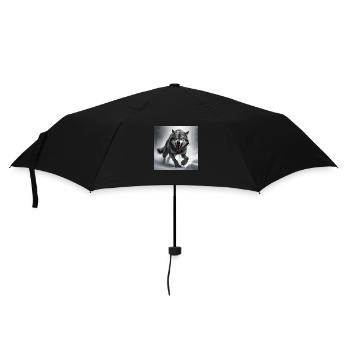 Wolf Tier Vektor Natur Illustration Design Wild - Regenschirm (klein) - Schwarz - Vorne