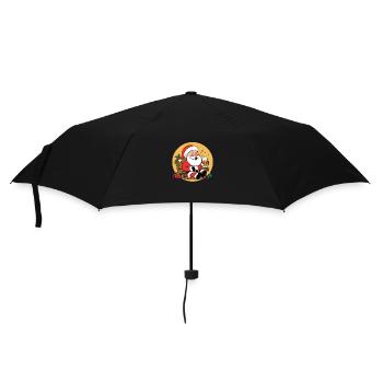 Santa Claus Santa Claus Drinks Beer Comic - Umbrella (small) - black - Front