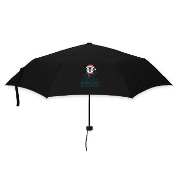 Kühle Grüße zur Weihnachtszeit – Pinguin - Regenschirm (klein) - Schwarz - Vorne