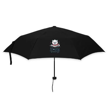 Salutations glaciales – Ours polaire avec des guirlandes lumineuses - Parapluie standard - noir - Devant
