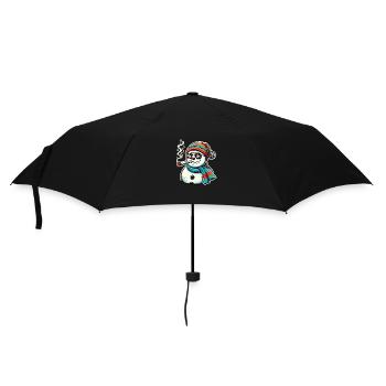 Stoner Snowman Winter Christmas Hemp - Umbrella (small) - black - Front
