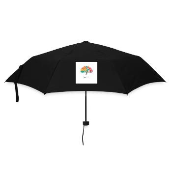 Buntes Gehirn - Regenschirm (klein) - Schwarz - Vorne