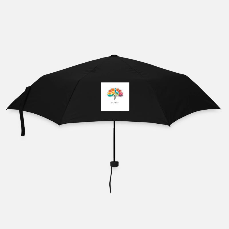 Buntes Gehirn - Regenschirm (klein) - Schwarz