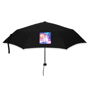 cute snowman - Umbrella (small) - black - Front
