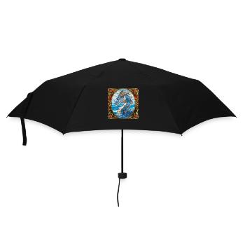 Drache: Der Wächter des Sees - Regenschirm (klein) - Schwarz - Vorne