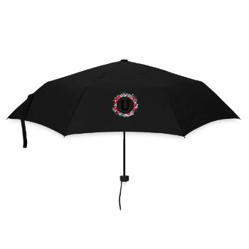 Lettre u couronne florale - Parapluie standard - noir - Devant