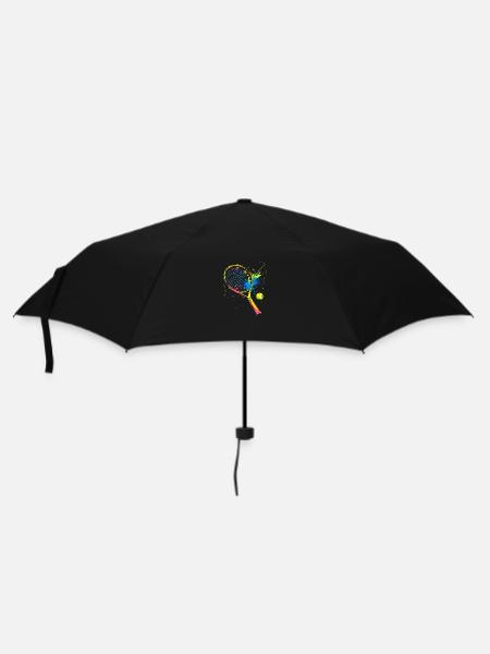 Buntes Tennis Tennisschläger - Regenschirm (klein) - Schwarz