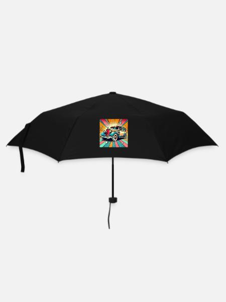Retro car in pop art style - Umbrella (small) - black