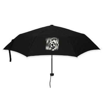 Lusitge Beagle Hund UFO Alien Selfie - Regenschirm (klein) - Schwarz - Vorne