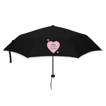 Freches Herz Sugar Daddy mit Statement - Regenschirm (klein) - Schwarz - Vorne