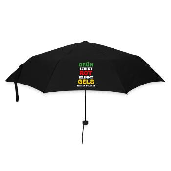 Grün stinkt, Rot brennt, Gelb Kein Plan Politik - Regenschirm (klein) - Schwarz - Vorne