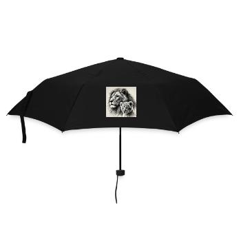 Löwe König I - Regenschirm (klein) - Schwarz - Vorne