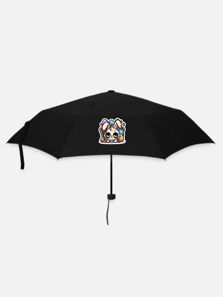 Burnout Bunny - Regenschirm (klein) - Schwarz
