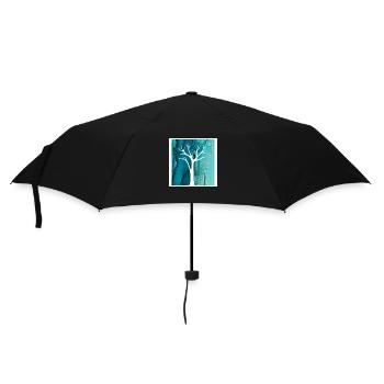 White Tree with Abstract Marble Background - Umbrella (small) - black - Front