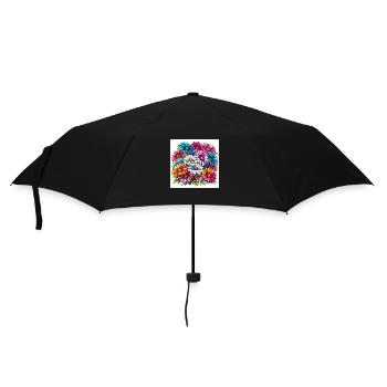 Colourful Daisy Drawing - Umbrella (small) - black - Front