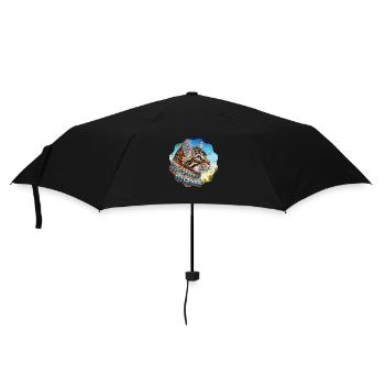 AI Design Cat Picture with Artful Mandala Motif - Umbrella (small) - black - Front