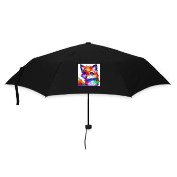 Bunter Fuchs - Regenschirm (klein) - Schwarz - Vorne