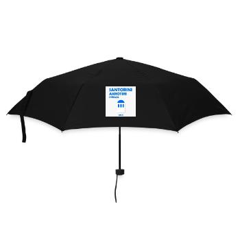 Santorini, Griechenland - Regenschirm (klein) - Schwarz - Vorne