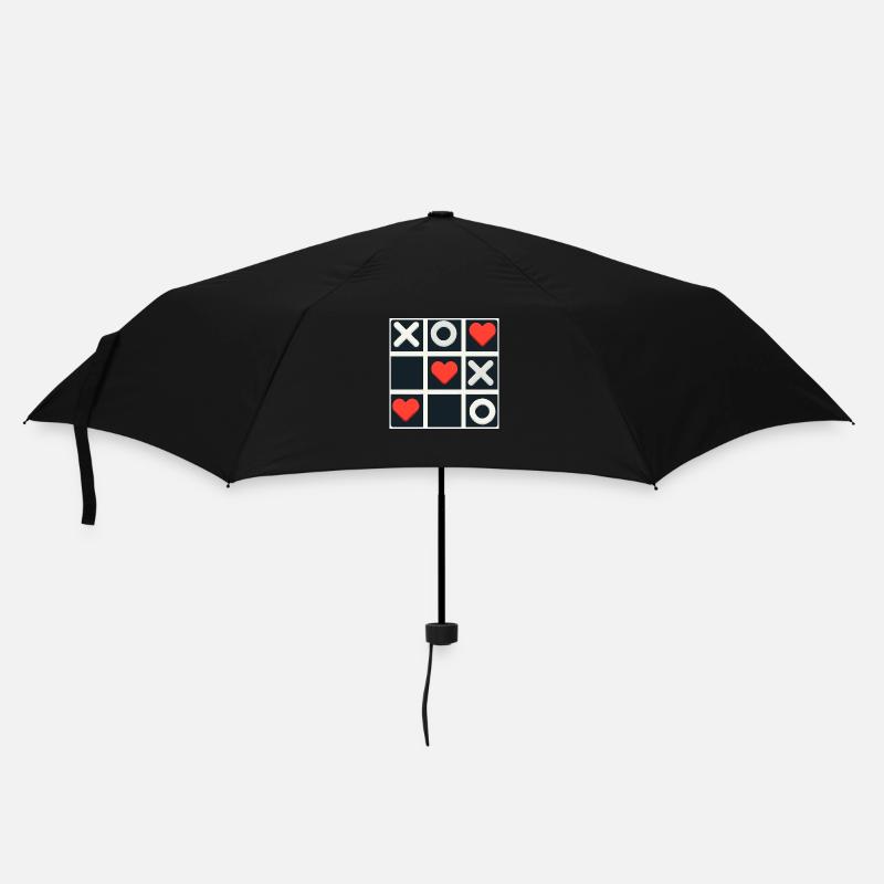 Tic Tac Toe Liebe gewinnt - Regenschirm (klein) - Schwarz