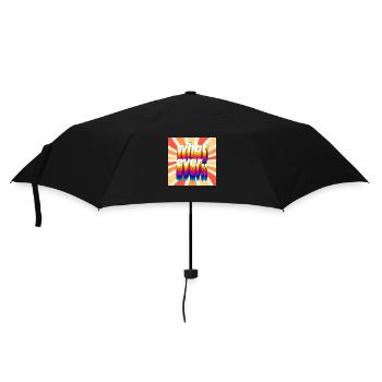 Retro Colourful "Whatever" Typography Design - Umbrella (small) - black - Front