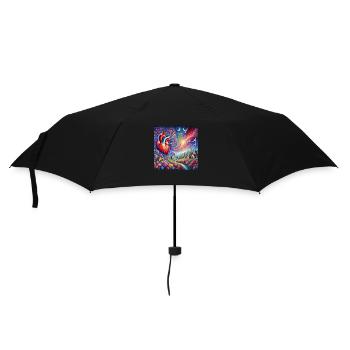 Das schwebende Herz - Regenschirm (klein) - Schwarz - Vorne