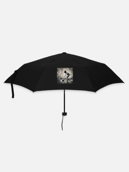 Kein Banksy - Kindheit in der Pfütze - Regenschirm (klein) - Schwarz