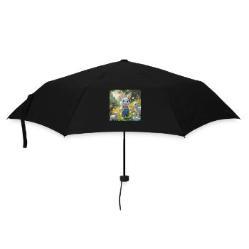 The Curious Rabbit’s Magical Meadow - Umbrella (small) - black - Front