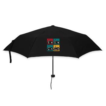 Retro-Oldtimer-Traktor - Regenschirm (klein) - Schwarz - Vorne