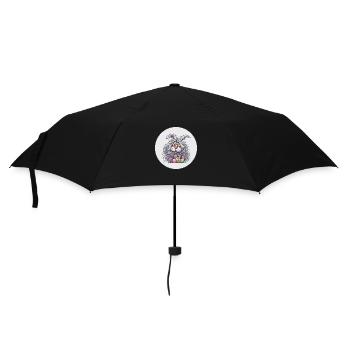 Osterhase - Regenschirm (klein) - Schwarz - Vorne