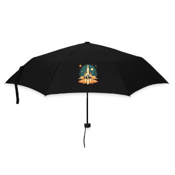 Vintage Design - Rocket - Regenschirm (klein) - Schwarz - Vorne