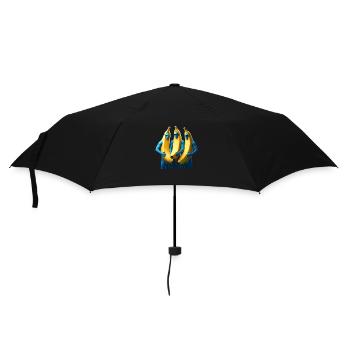 3 blaue Männer im Bananenkostüm - Regenschirm (klein) - Schwarz - Vorne