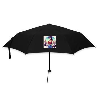 RetroFit – Die 90er Power-Women - Regenschirm (klein) - Schwarz - Vorne