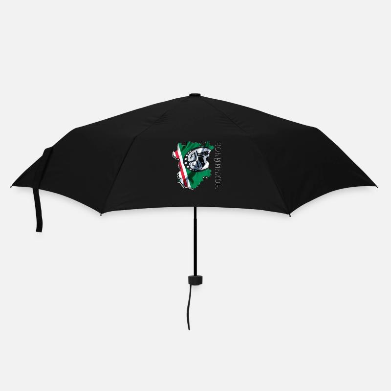 (RU) Le drapeau de la Tchétchénie sur sa propre carte CE - Parapluie standard - noir