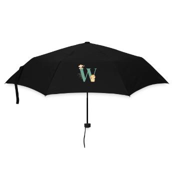 Lettre w vert animaux jungle - Parapluie standard - noir - Devant