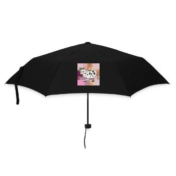 Kuh - Regenschirm (klein) - Schwarz - Vorne