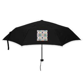 Colourful Folk Floral Pattern – Traditional Art - Umbrella (small) - black - Front
