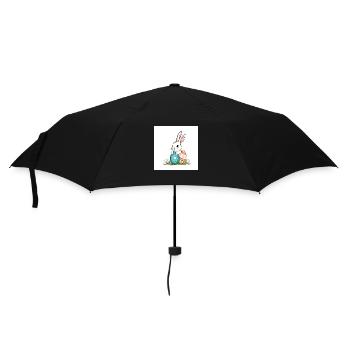 Ei und Hase – Farbenfroh - Regenschirm (klein) - Schwarz - Vorne