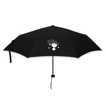 Music Key Kitten Musical Cat - Umbrella (small) - black - Front