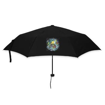 Bunter Vogel - Regenschirm (klein) - Schwarz - Vorne