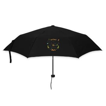 Naturliebhaber Natur ist ganz grün Text Kunst - Regenschirm (klein) - Schwarz - Vorne