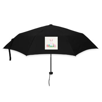 Hase mit Osterei - Regenschirm (klein) - Schwarz - Vorne