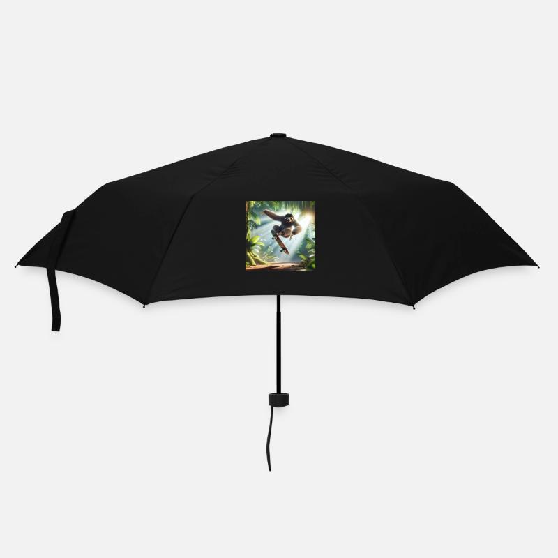 Faultier Wanderer Skateboarder - Regenschirm (klein) - Schwarz